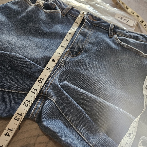 RSQ High-rise Straight Leg Raw Hem Denim Blue Jeans Sze 30x30 Fringed Distressed - Picture 8 of 10